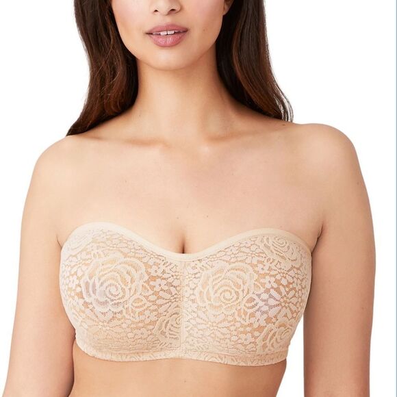 Wacoal Halo lace strapless bra beige 34B - Picture 1 of 6